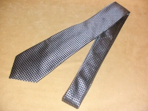 Vintage Seidenkrawatte schwarz silber & grau Mara von Mara - neu mit Etikett - Bild 1 von 5