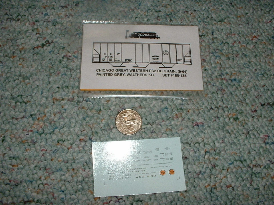Oddballs decals N Gauge 160-138 Chicago Great Western PS2 CD grain ptd grey  H50 - Image 1 of 1