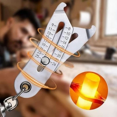 Medidor identificador de pernos y tuercas medidor de tamaño de perno preciso buscador de tamaño llavero herramienta Foto 1 de 4