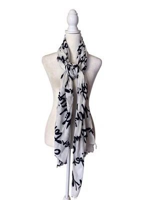 Tommy Hilfiger Bufanda Gasa Blanca con Estampado Azul 68 x 26 Ver Fotos Foto 1 de 4