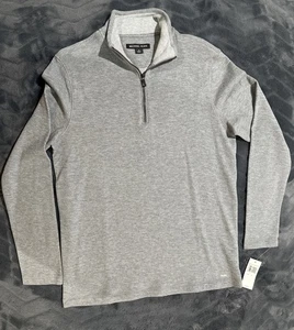 Michael Kors Quarter Zip Pullover Knit Gray Men’s Shirt Size M NWT - Picture 1 of 3