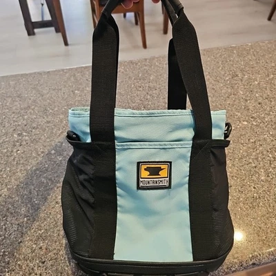 Mountainsmith Zip Top Tote Bag Adventure Messenger Rubber Bottom No Strap Aqua - Image 1 of 4
