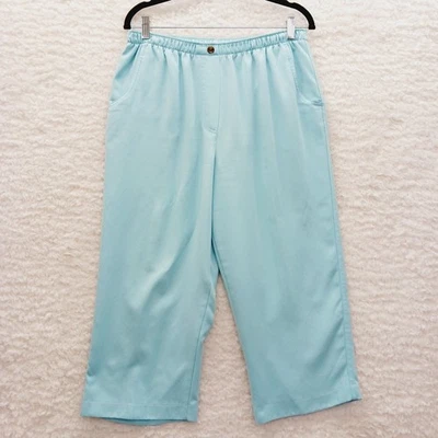 Calça Capri tamanho 12 pó azul macia menina escritório chique casual núcleo leve academia - Imagem 1 de 4