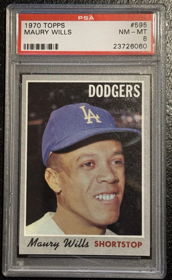 1970 Topps Maury Wills No595 PSA 8 почти как новая - Изображение 1 из 2