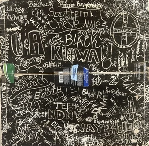 Prison Art- India Ink - Prison Names Scratched On Back Of Cardboard Checkerboard - Picture 1 of 9