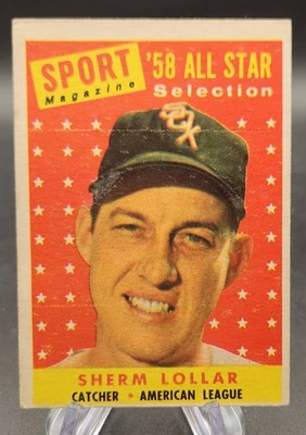1958 Topps All-Star Sherm Lollar Chicago White Sox #491 - Imagem 1 de 2
