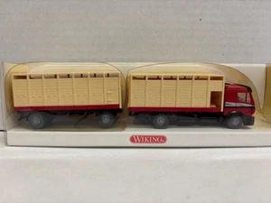 Wiking LKW MB SK Viehtransporthängerzug - rot/beige 056502 - Picture 1 of 1