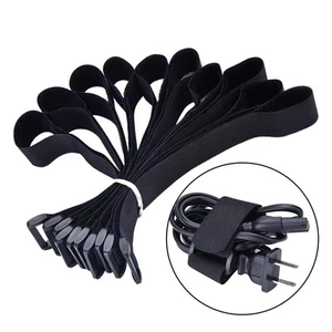 10Pcs Multipurpose  Straps Self Adhesive Black Nylon Cable Ties - Afbeelding 1 van 7