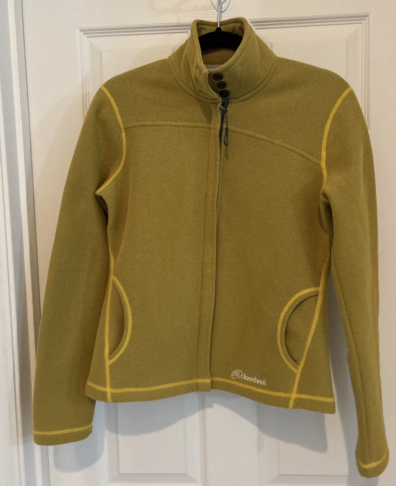 Chaqueta polar Cloudveil Jackson Hole oro amarillo caparazón suave cremallera completa talla S Foto 1 de 4