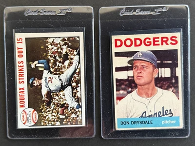 1964 Topps Baseball (lote de 2 tarjetas) Koufax, Drysdale - EX-MT Foto 1 de 3