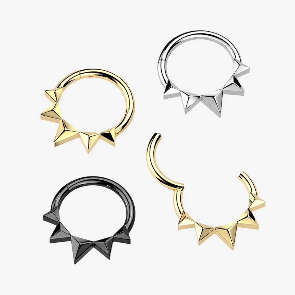 Anillo de aro clicker de espiga de prisma triángulo Quinta 16ga Foto 1 de 1