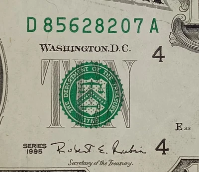 D85628207A $10 1995 Note Ten Dollar Bill - Image 1 of 3