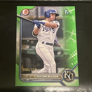 Bowman Baseball 2022 #BP-85 Peyton Wilson Green Border #066/399 casi nuevo/muy bueno - Imagen 1 de 1