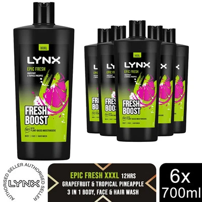 Lynx XXXL Epic Fresh Shower Gel Grapefruit & Tropical Pineapple 700ml, 6 Pack