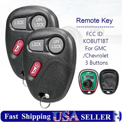 2 Repuestos Para 1999 2000 2001 GMC Sierra 1500 2500 3500 HD Mando a Distancia Coche Llavero Foto 1 de 4