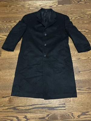 Jos. A. Bank Men’s Black 100% Cashmere Long Overcoat Size 44R - Image 1 of 4