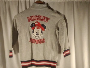 Disney Mickey Mouse Jacket Girls Boys Size 8 Varsity Red White Blue Gray - Picture 1 of 8