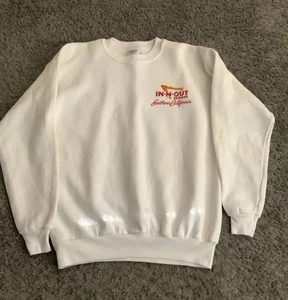 Felpa Vintage In-N-Out Adulto L Girocollo Bianca Prima Guida Thru Rara - Foto 1 di 9