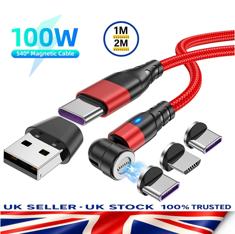 6‑in‑1 Magnetic Super Fast Charge Cable – USB C | Micro USB | IOS, 3 A PD 100 W - Image 1 of 4