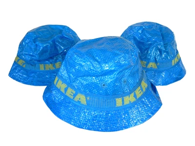 Tres (3) IKEA Azul Forrado KNORVA SOMBRERO CUBO Frakta Bolso Estilo Lluvia Sol Caminata Gorra Foto 1 de 3