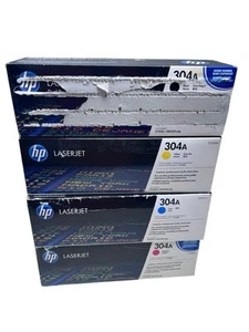 Set HP Genuine 304A CMYK Toner CC530A Dual -CC531A CC532A CC533A Sealed - Picture 1 of 7