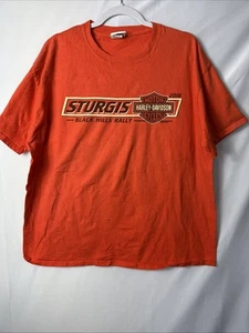 Harley Davidson Motorcycles T Shirt Sturgis Black Hills Rally 2018 Orange XL - Picture 1 of 7