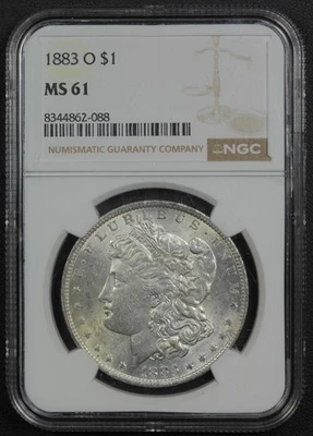 1883 O Morgan Silver Dollar $1 NGC MS 61 **BEAUTIFUL UNC w/ REVERSE TONING!** - Image 1 of 4