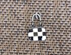FINISH LINE CAR RACING 2 CHECKERED POCKET BOOK FLAG PEWTER CHARM / PENDANTS NEW
