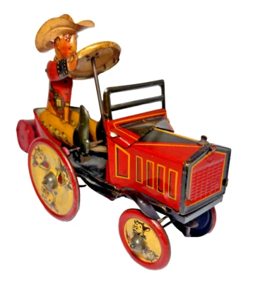 ОКОЛО 1929 КОВБОЙ WHOOPEE АВТОМОБИЛЬ MARX ОЛОВЯННАЯ ИГРУШКА WINDUP, СДЕЛАНО В НЬЮ-ЙОРКЕ, НЬЮ-ЙОРК, ПРЕВОСХОДНЫЙ - Изображение 1 из 4