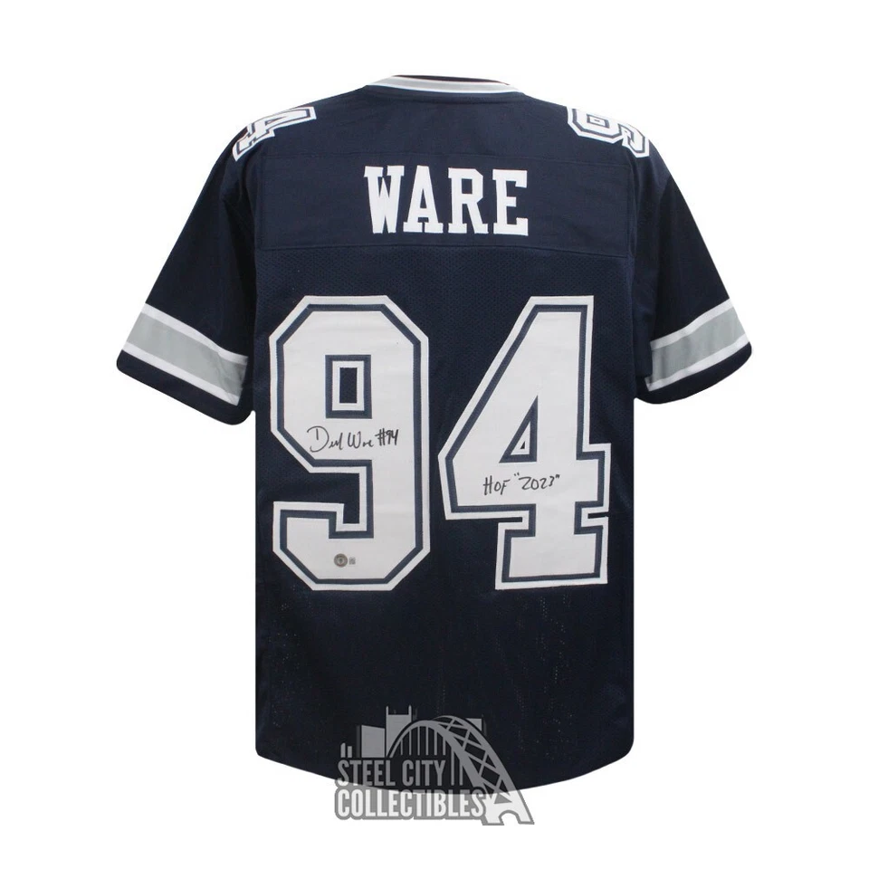 Camiseta de fútbol americano DeMarcus Ware HOF 2023 autografiada de Dallas personalizada azul marino - BAS Foto 1 de 1