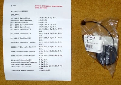 Tapa de combustible Buick/Chev/GMC/Saturn 2009-2017 nueva genuina GM 23368720 (GT329) Foto 1 de 3