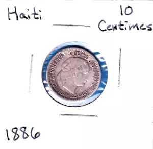 1886a Haiti 10 Centimes (KM-44) .0671 Silver!!! - Picture 1 of 2