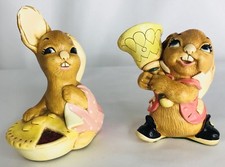 Rare Collectibles Pendelfin Rabbit Figurines Pieface and Clanger - Lot of 2