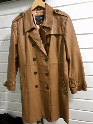 Abrigo Terry Lewis Clásico Lujos Cuero Genuino Doble Pecho Mujer De Colección Foto 1 de 4