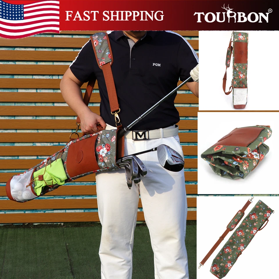 Bolsa de palos de golf de lona plegable TOURBON para mujer Foto 1 de 4