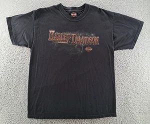 Harley Davidson T-Shirt Mens Large Black Aces & Eights Double-Sided OH 2007 USA - Picture 1 of 13