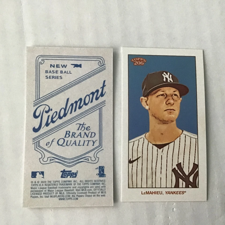 D.J. LeMahieu #9 Yankees Piedmont Back 2020 Topps 206 T206 Online Ex Series 1 - Image 1 of 1