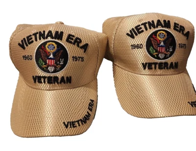 Gorra de béisbol veterana de la era de Vietnam del Ejército de Estados Unidos color tostado NEGRO 1960-1975 sombrero militar águila Foto 1 de 4