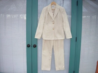 Traje pantalón mujer by Realities diseño floral marfil 100 % algodón talla 10 mediano Foto 1 de 4