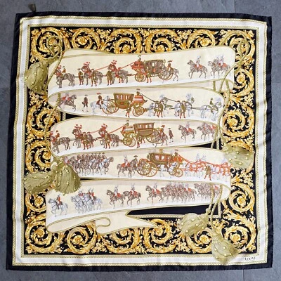 LOEWE Pañuelo de Seda Bodas Reales / Bodas Reales Estampado Talla 34" Hecho en Italia Foto 1 de 4