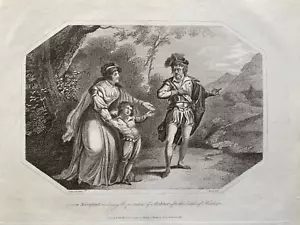 Impresión antigua de 1803; reina Margarita implorando la protección del ladrón: Benazech - Imagen 1 de 2