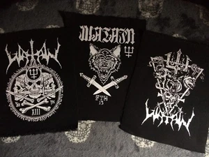 Watain FTW 13 Snakes & Wolves Black Canvas Patch Crowned Skull 'n' Crossbones  - Picture 1 of 13