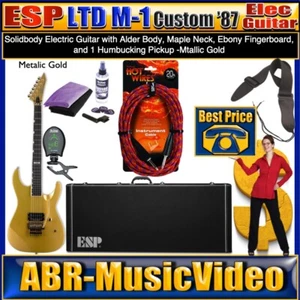 ESP LTD M-1 Custom '87  Guitar - Metallic Gold & ESP Deluxe Hardshell Case - Picture 1 of 21