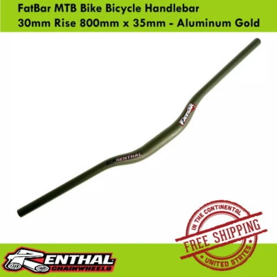 Renthal FatBar MTB Bicicleta Manillar 30mm Elevación 800mm x 35mm - Aluminio Dorado Foto 1 de 4