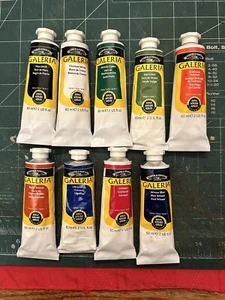 (9) Winsor & Newton Galeria Acrylic Paint 2 oz. tubes NEW Unused Colors - Picture 1 of 2