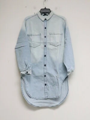 Forever 21 Shirt Button Down Long Sleeve Women Medium Denim Dress Blue - Image 1 of 4