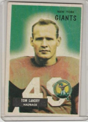 1955 Bowman #152 Tom Landry New York Giants Dallas Cowboys Hall of Fame - Image 1 of 2