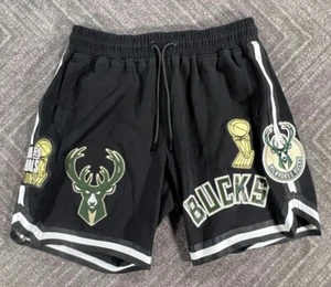 Milwaukee Bucks Pro Standard 2021 NBA Finals Championship Black Shorts Sz Medium - Picture 1 of 11