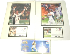 John Elway Broncos Matted Photos FDC First Day Cover Superbowl XXXIII 99 Lot 3 - Picture 1 of 11