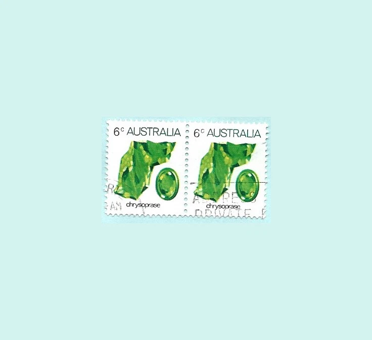 Australia 1973 6c Crisoprasa Usado x2 Sellos Postales Bloque Foto 1 de 1